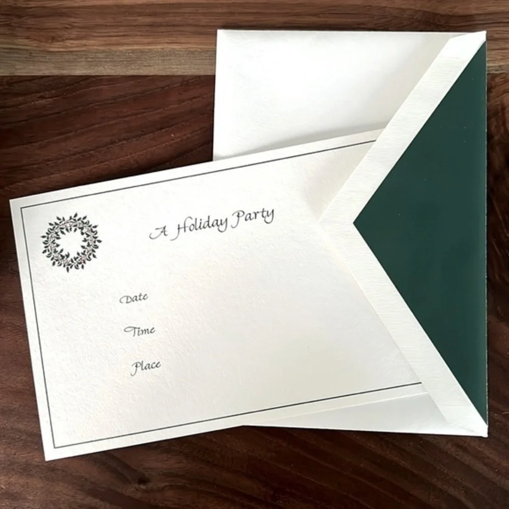 Crane’s A Holiday Party Invitations set of 10 new open box